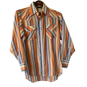 Vintage Goodbye Folk Western Striped Shirt